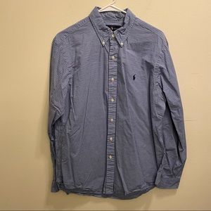 Polo Ralph Lauren Blue Plaid Shirt Large L EUC